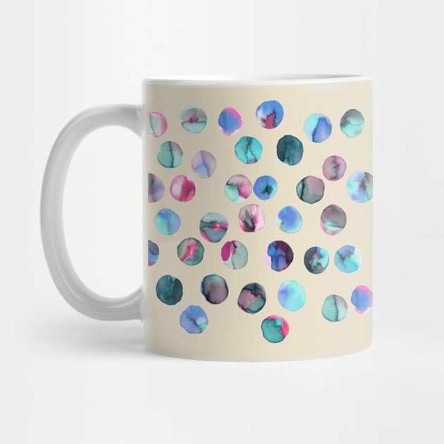 Colorful Ink Dots Pink blue navy by ninoladesign